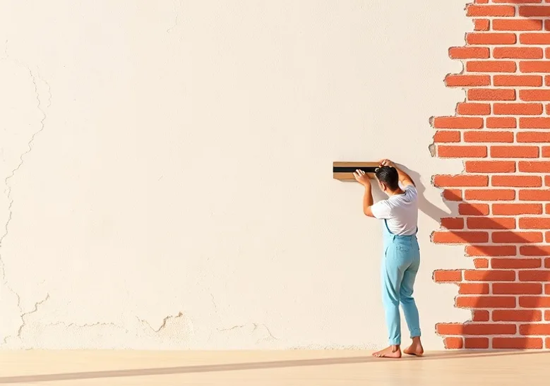 Application d'un enduit décoratif à la lisseuse sur un mur