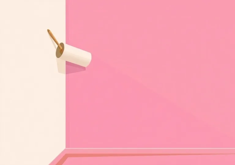 Pose de papier peint, rouleau et brosse à maroufler